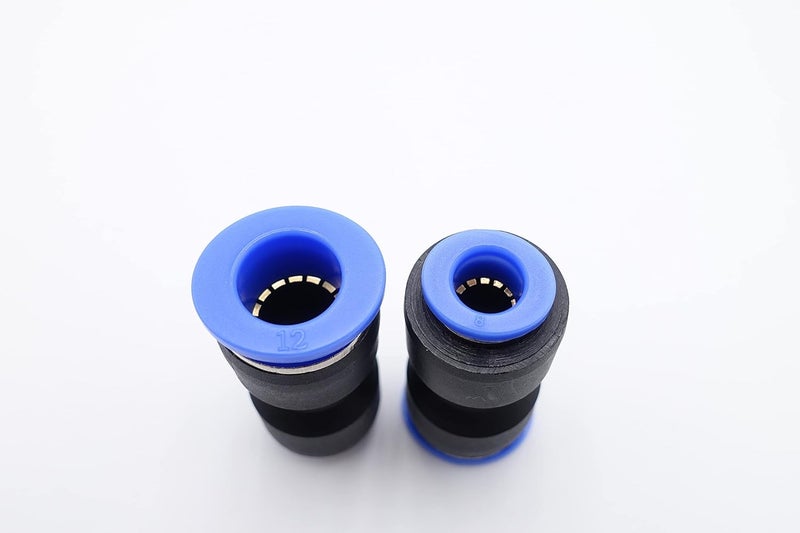 IVLPHA Push to Connect Fitting 12mm Tube OD x 8mm Tube OD Reducer, Pneumatic Air Water Straight Union Two Way Connector/Coupler (Pack of 5) - Image 2